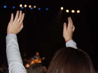 hands raised